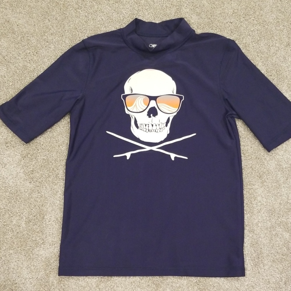 Cherokee Skull Swim Shirt-Youth Large
